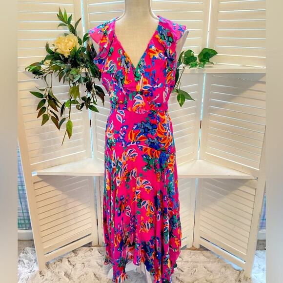 SALONI PINK RITA FLORAL PRINT SIZE 4 1192 - Picture 2 of 9